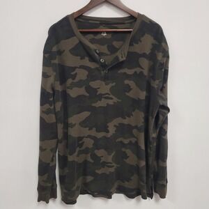 Open Trails Mens Camo Thermal Henley‎ Shirt Size XXL Baselayer Outdoors Winter